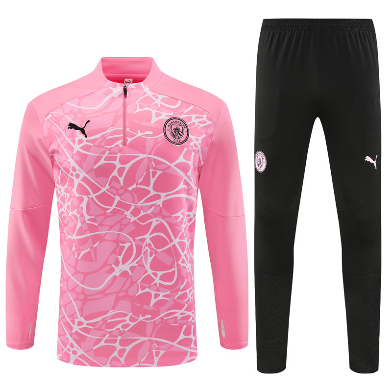 Survêtement Manchester City Pré-Match Rose 2024-2025