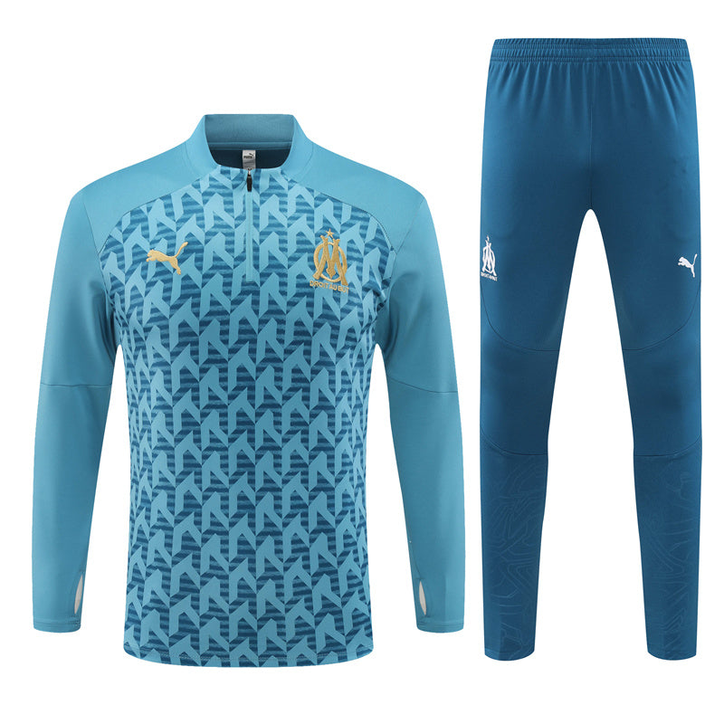 Survêtement Olympique Marseille Pré-Match Bleu Turquoise 2024-2025