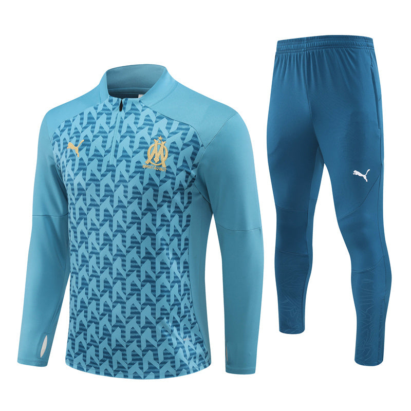 Survêtement Olympique Marseille Pré-Match Bleu Turquoise 2024-2025