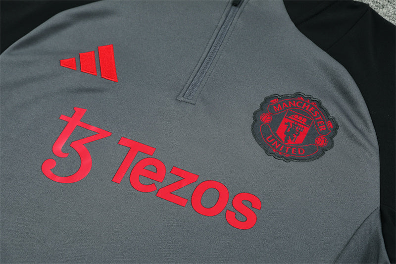 Survêtement Manchester United Tiro 24 Gris 1/4 Zip