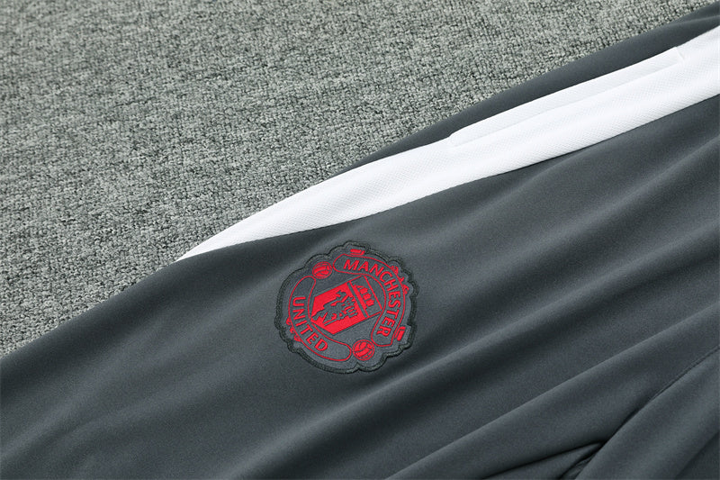 Survêtement Manchester United Tiro 24 Gris 1/4 Zip