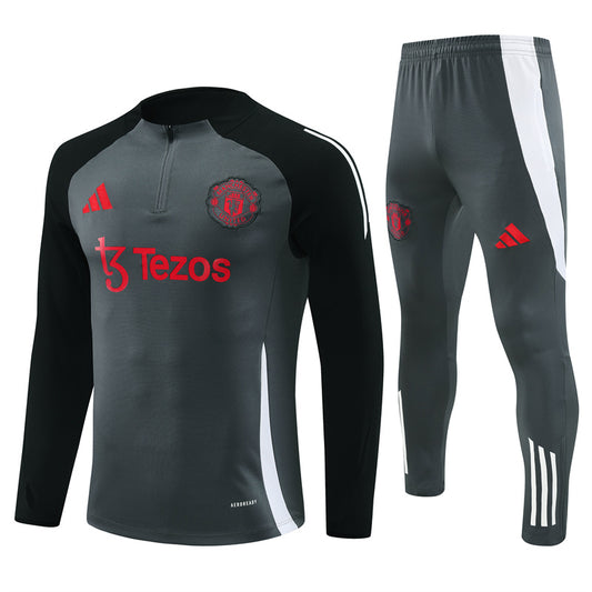 Survêtement Manchester United Tiro 24 Gris 1/4 Zip