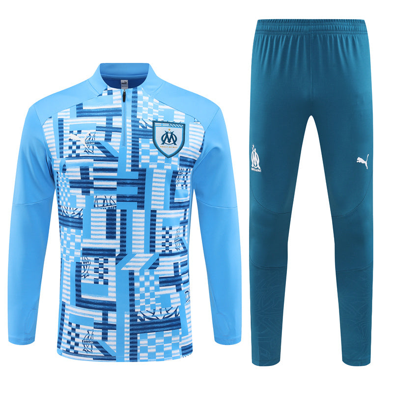 Survêtement Olympique Marseille Pré-Match Bleu Océan 2024-2025